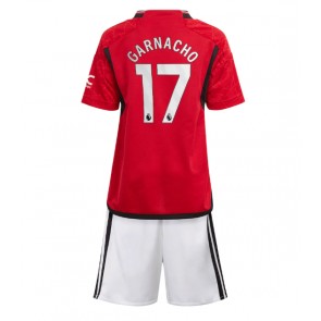 Manchester United Alejandro Garnacho #17 Replika Babytøj Hjemmebanesæt Børn 2023-24 Kortærmet (+ Korte bukser)